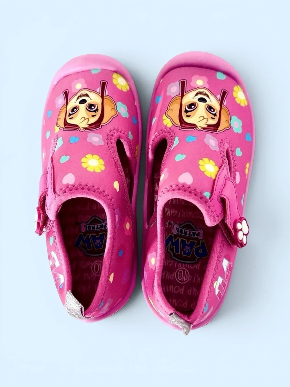 NWOT Paw Patrol Skye Water Shoes Pink Floral Thick‑Sole Toddler Girl 10